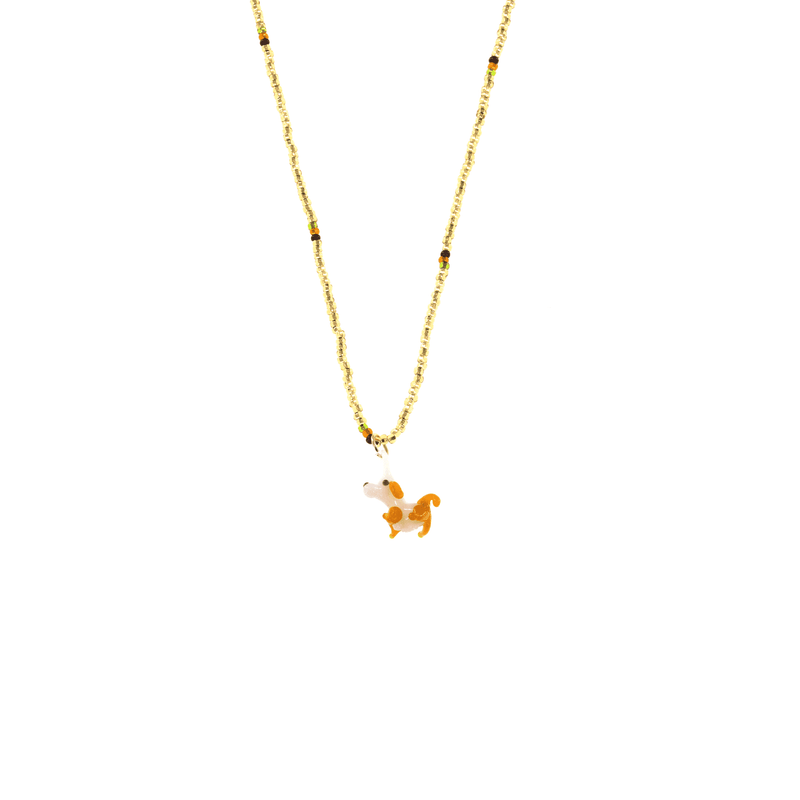 Glass Charm Dog Necklace - Josephine Alexander Collective