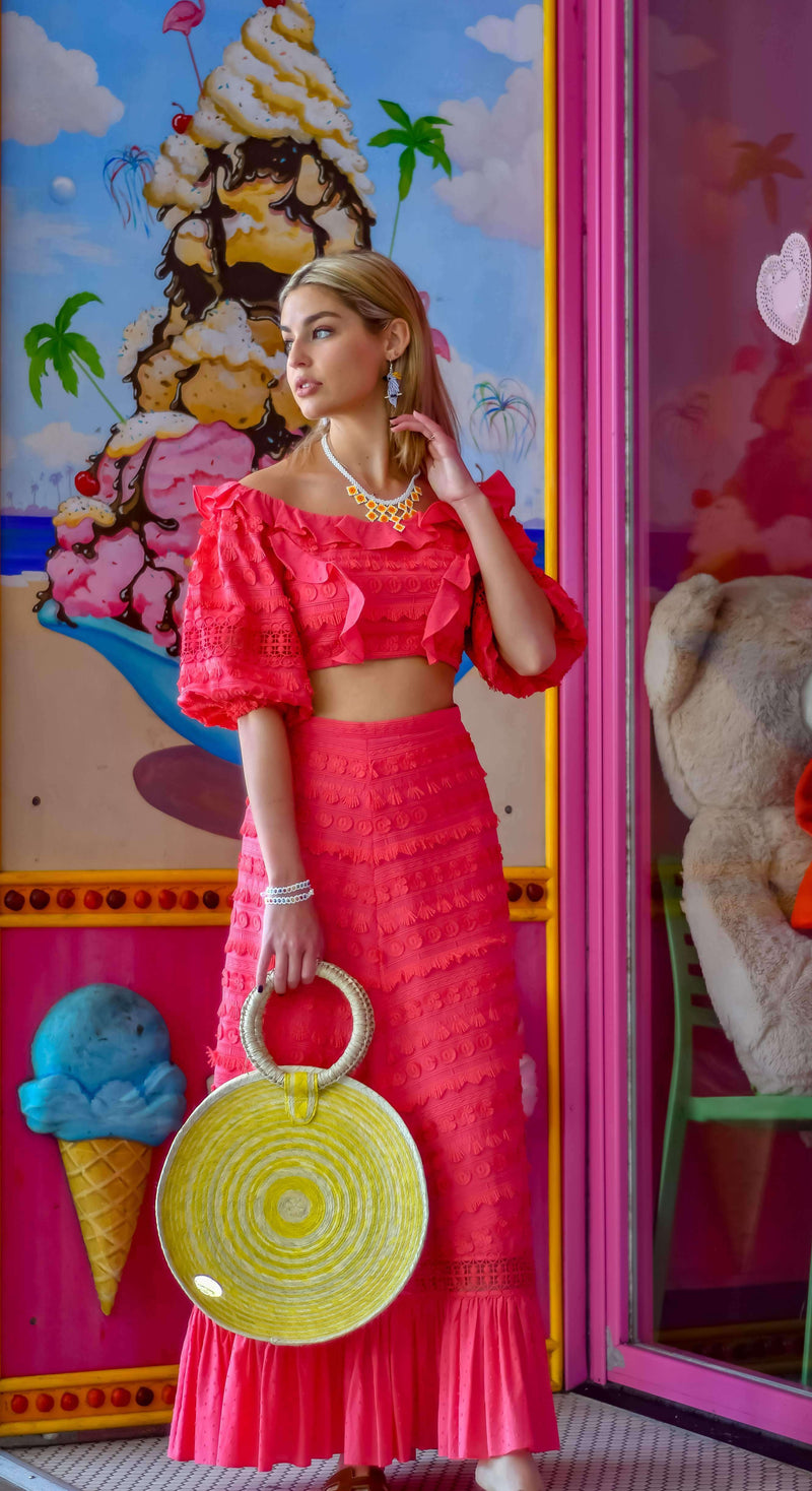 Beaded Tile Necklace in Posadas - Josephine Alexander Collective