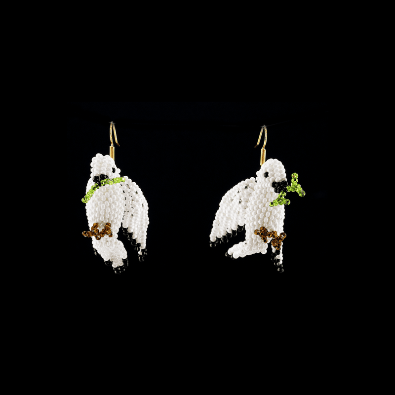 Destiny the Dove Beaded Earrings - Josephine Alexander Collective