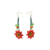 Hanging Red Sunflower Earrings - Josephine Alexander Collective