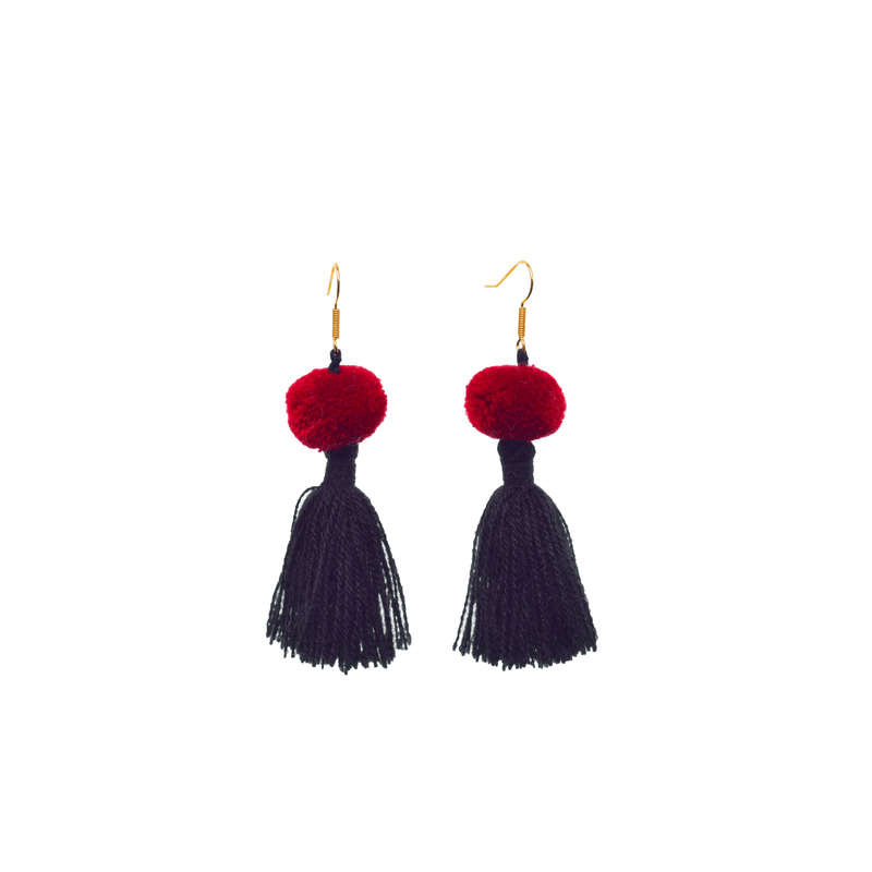 Feli Earrings in Black and Red - Josephine Alexander Collective