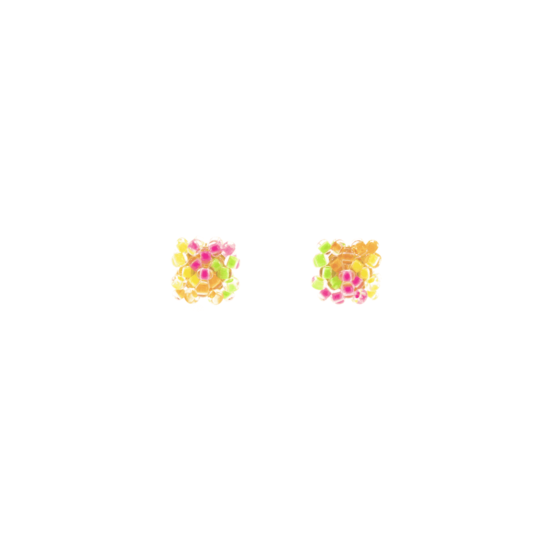 Pillow Stud Earrings in Multi Neon - Josephine Alexander Collective
