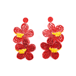 Double Aloha Earrings in Red - Josephine Alexander Collective