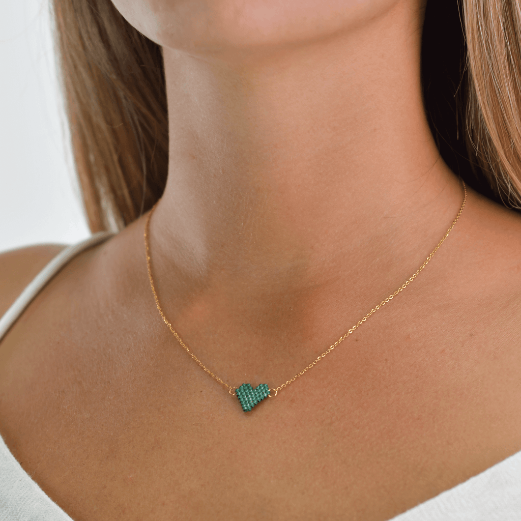 Spread the Love Necklace - Evergreen Heart - Josephine Alexander Collective