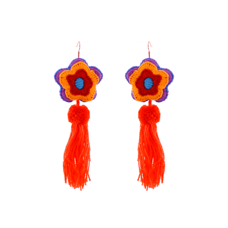 Flower Tassel Earrings - Josephine Alexander Collective