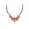 Garnet and Gold Beaded Tile Necklace - Josephine Alexander Collective