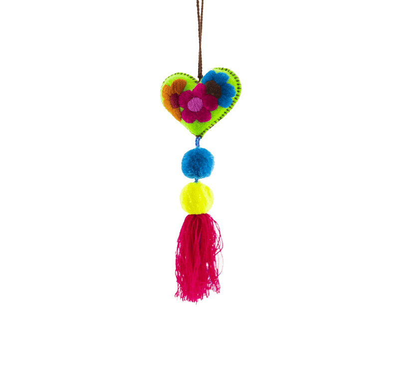 Martha Heart Tassel in Green #1 - Josephine Alexander Collective