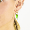 Blown Glass and Gold Hoops - Green Chili Pepper - Josephine Alexander Collective
