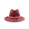 Carmen Hand-Painted Hat - Red and Black Birds - Josephine Alexander Collective