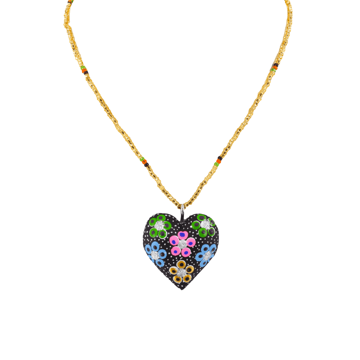 Heart to Heart Necklace in Black and Gold - Josephine Alexander Collective