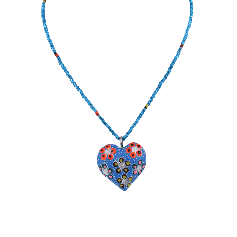 Heart to Heart Necklace in Blue - Josephine Alexander Collective