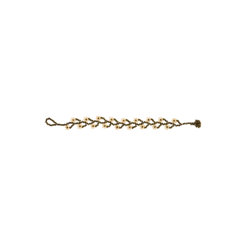 Ivy Bracelet in Copper with Ivory Flowers - Josephine Alexander Collective