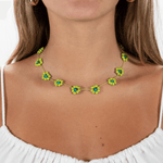 Large Daisy Chain Necklace Lime - Josephine Alexander Collective