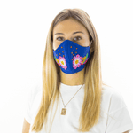 Feli Masks - Royal Blue Flowers with Freckles - Josephine Alexander Collective