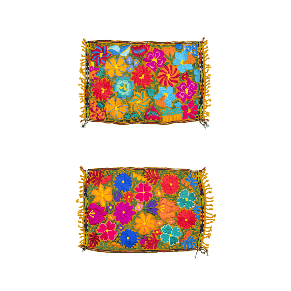 Embroidered Placemats - Set of 2 - Gold - Josephine Alexander Collective
