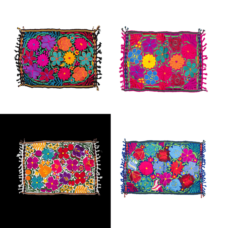Embroidered Placemats - Set of 4 - Multicolor #2 - Josephine Alexander Collective