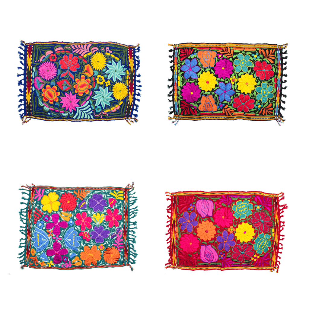 Embroidered Placemats - Set of 4 - Multicolor #1 - Josephine Alexander Collective