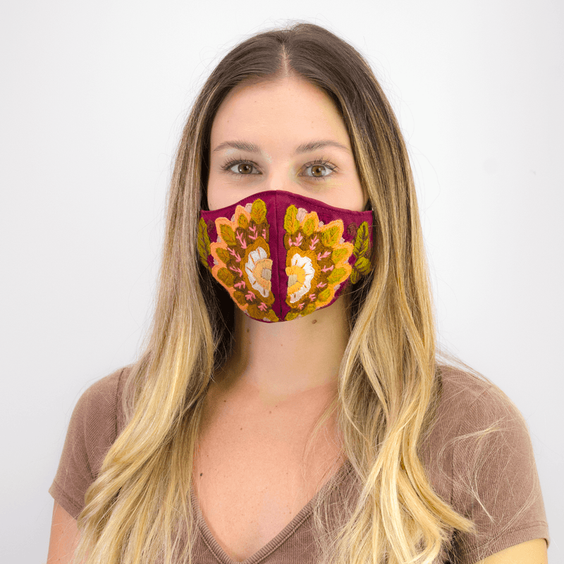 Mandala Mask - Burgundy - Josephine Alexander Collective