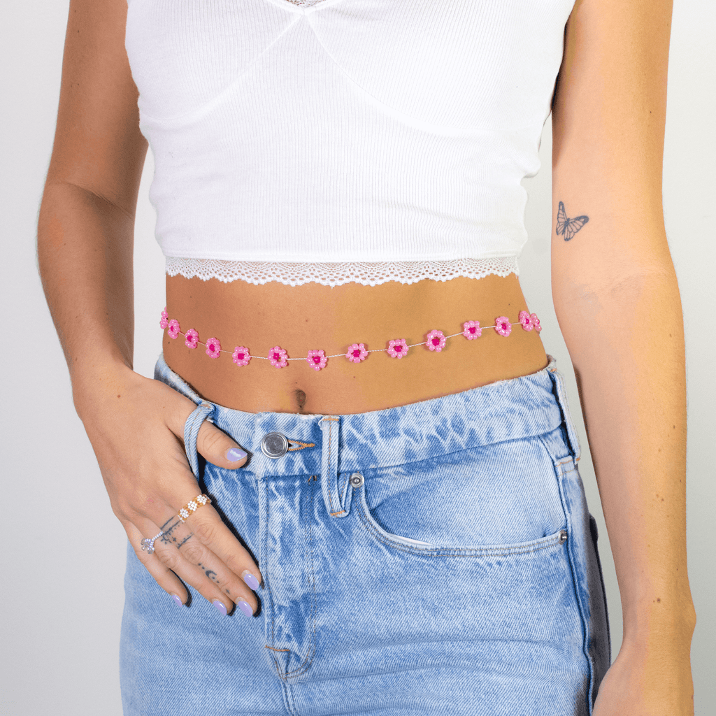 Large Daisy Body Chain in Peach Pearl - Josephine Alexander Collective