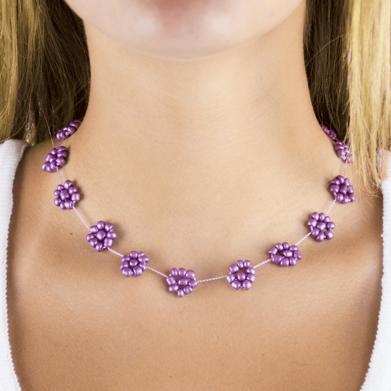 Large Daisy Chain Necklace Lilac - Josephine Alexander Collective