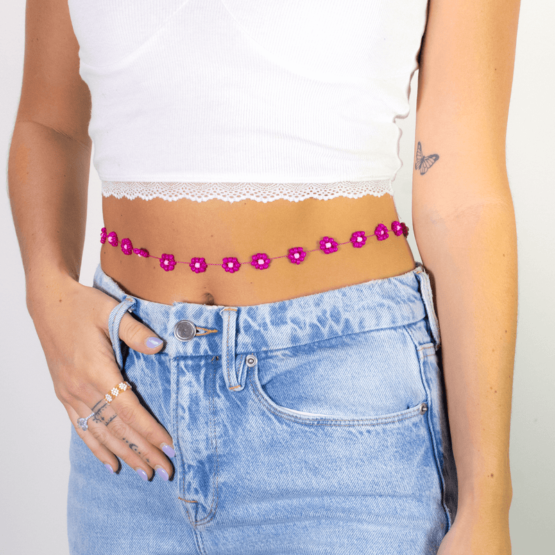 Large Daisy Body Chain in Magenta - Josephine Alexander Collective