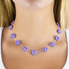 Large Daisy Chain Necklace Lavender and Blue - Josephine Alexander Collective