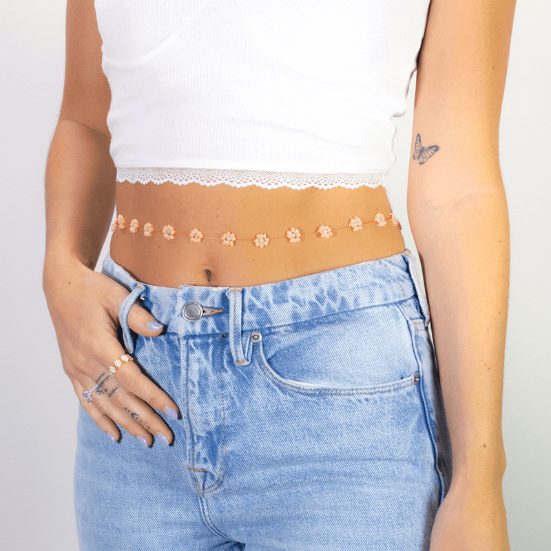 Large Daisy Body Chain in Apricot - Josephine Alexander Collective