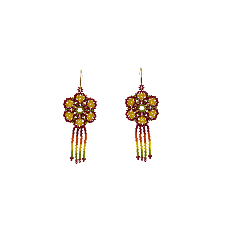 Miraflor Earrings - Burgundy Flower - Josephine Alexander Collective