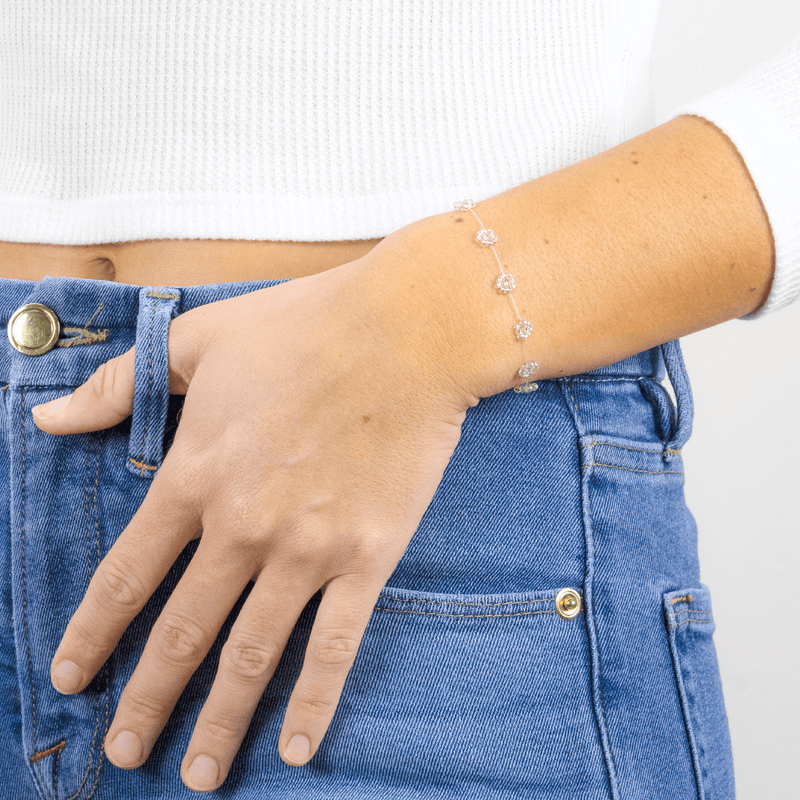 Daisy Chain Bracelet in Clear - Josephine Alexander Collective