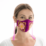 Seed Bead Mask - White and Pink - Josephine Alexander Collective