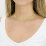 Short Beaded Necklace - Lime Green - Josephine Alexander Collective