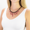 Flower Tile Necklace in Burgundy - Josephine Alexander Collective