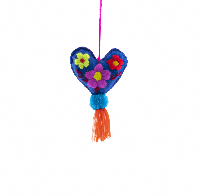 Martha Heart Tassel in Navy - Josephine Alexander Collective