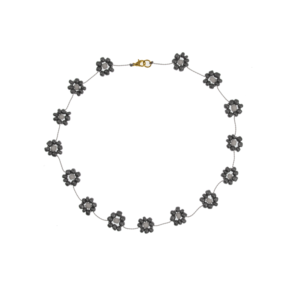 Large Daisy Chain Necklace Grey - Josephine Alexander Collective