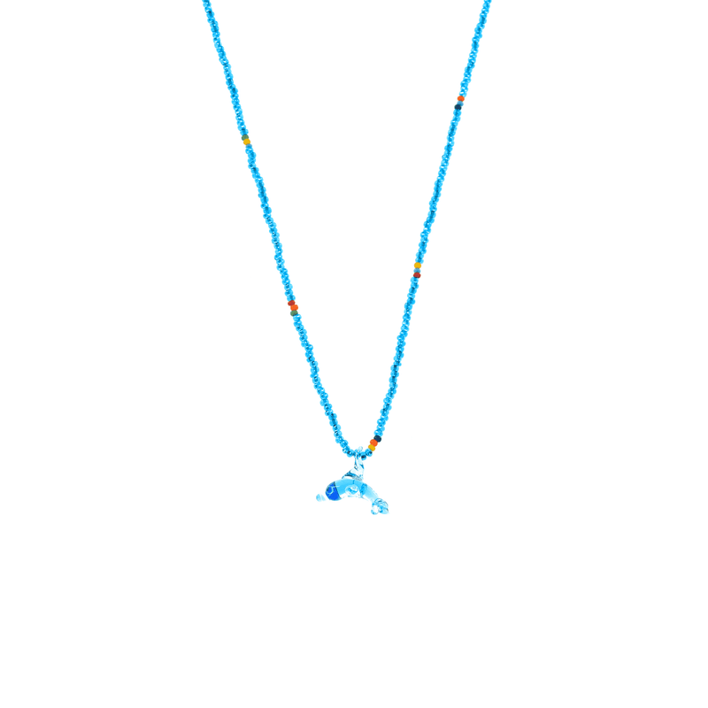 Glass Charm Dolphin Necklace - Josephine Alexander Collective