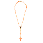 Thalia Beaded Rosary in Neon Orange - Josephine Alexander Collective