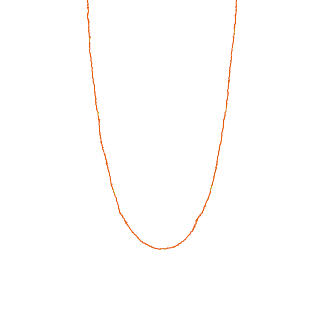 Long Beaded Necklace in Neon Orange - Josephine Alexander Collective
