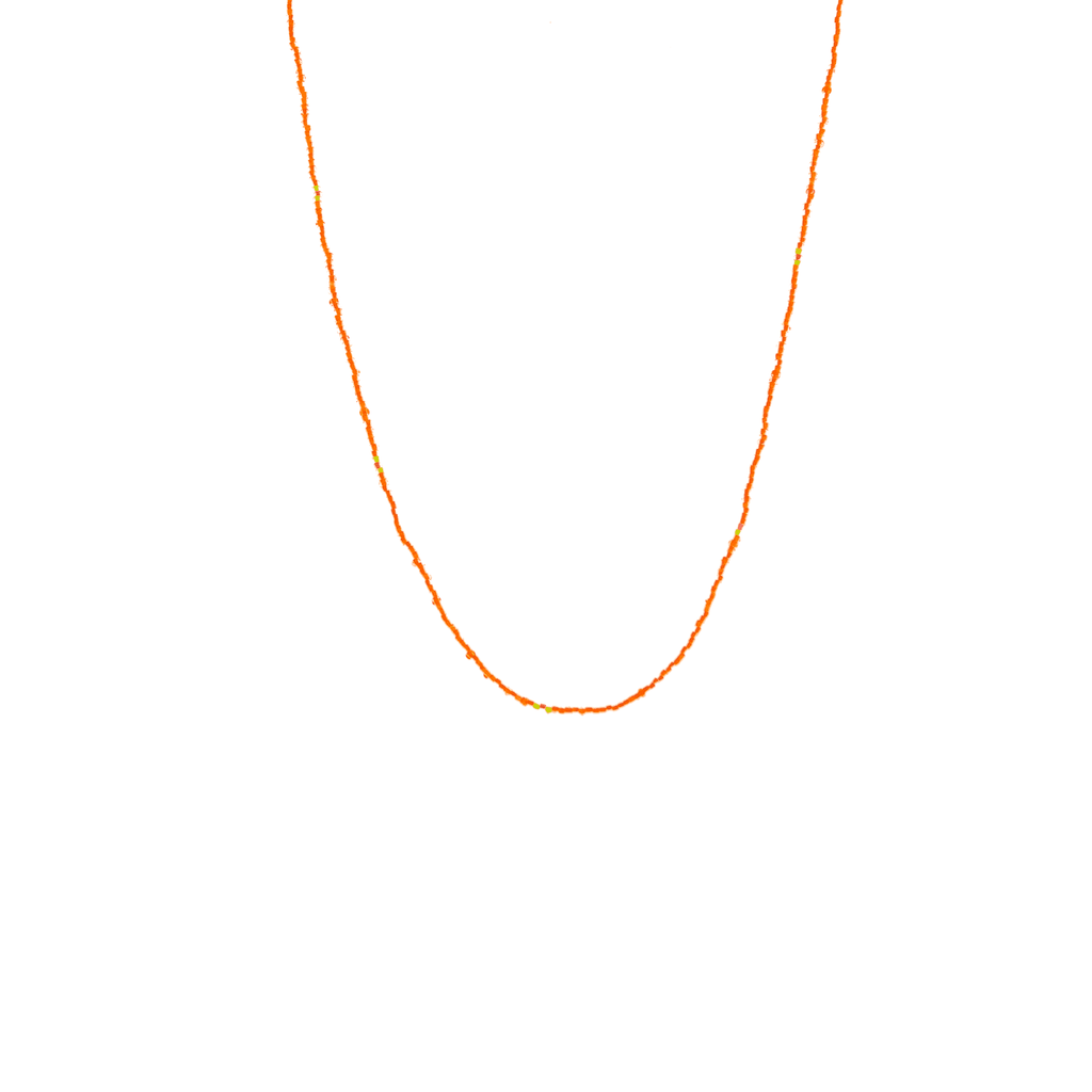Midlength Beaded Necklace in Neon Orange - Josephine Alexander Collective