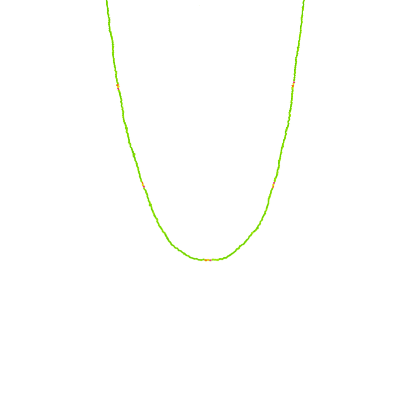 Midlength Beaded Necklace in Neon Green - Josephine Alexander Collective