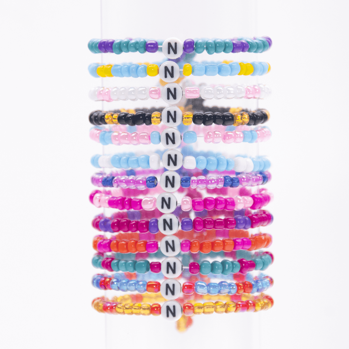 Initial Beaded Bracelet - N - Josephine Alexander Collective