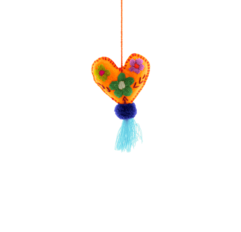 Martha Heart Tassel in Orange #1 - Josephine Alexander Collective