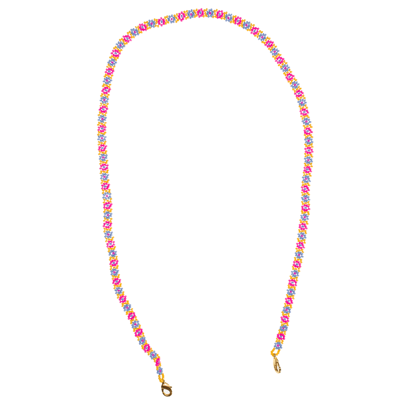 Flower Mask Chain - Blue, Pink and Yellow - Josephine Alexander Collective