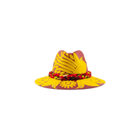 Carmen Hand- Painted Hat - Red and Yellow Birds - Josephine Alexander Collective