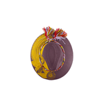 Carmen Hand-painted Hat - Plum and Yellow Birds - Josephine Alexander Collective