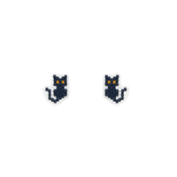 Black Cat Beaded Studs - Josephine Alexander Collective