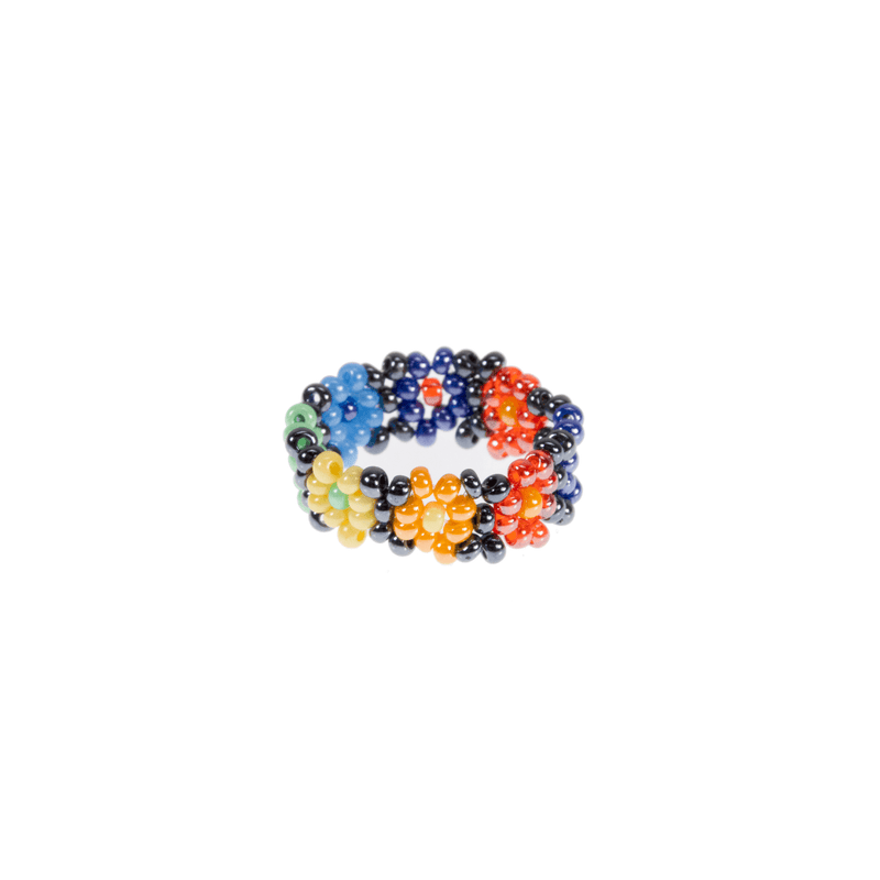 Flower Chain Ring in Iridescent Rainbow - Josephine Alexander Collective