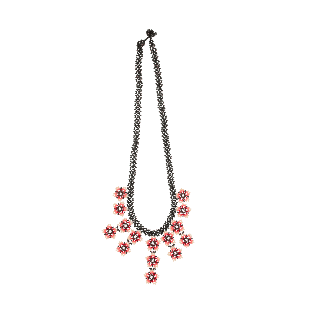 Flower Tile Necklace in Burgundy - Josephine Alexander Collective