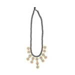 Flower Tile Necklace in Mint, Violet and Black - Josephine Alexander Collective