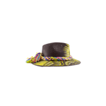 Carmen Hand- Painted Hat -  Brown and Yellow Bird - Josephine Alexander Collective