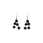 Mini Pom Earrings in Black - Josephine Alexander Collective